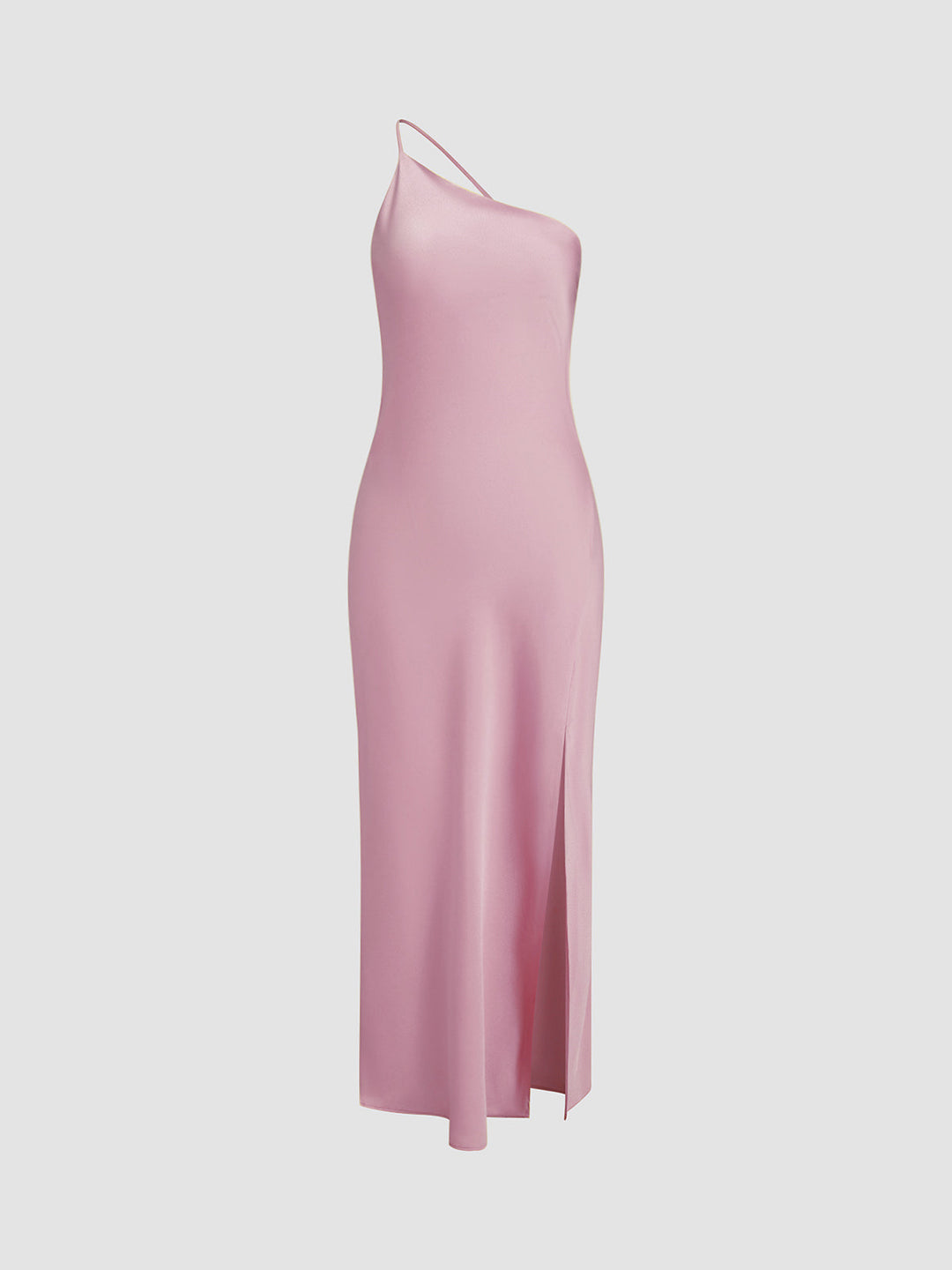 Satin Maxi Dress with Open Slit and Back